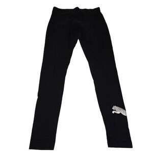Puma Leggings Womens‎ Medium Black Compression Big Logo Ankle Running Work Out